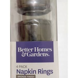 4/$20 - set lot 4 Bronze Napkin Ring better homes and garden simple minimalist